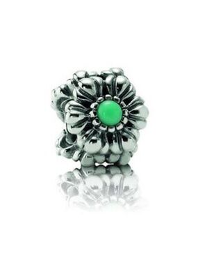 Pandora Birthday Bloom May Birthstone Flower Charm Bead 925 Silver Ale, Retired